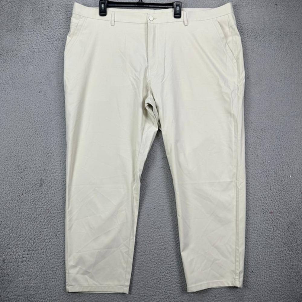 Marcus Pierce Pants Golf Mens 44X28 Beige Performance Tech Straight Flat Front
